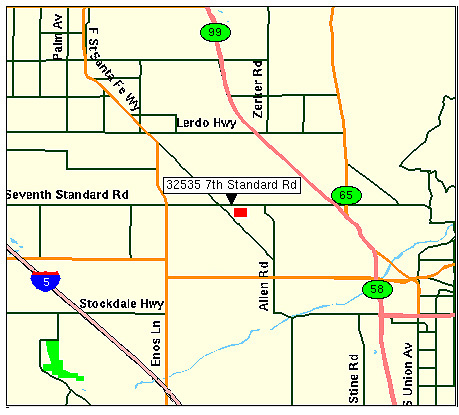 Location map of Bakersfield QDC